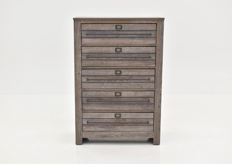 Bateson Chest of Drawers with Brown Finish and Gray Highlights | Home Furniture Plus Bedding