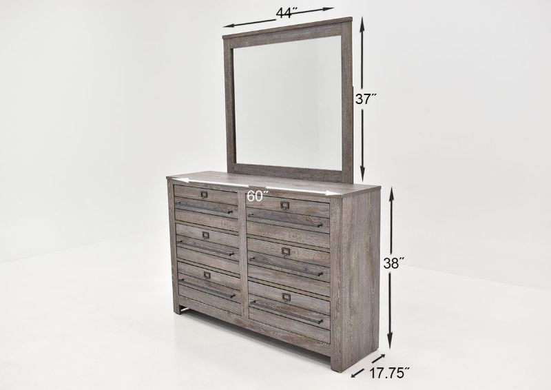 Bateson Dresser with Mirror by Crownmark Dimensions | Home Furniture Plus Bedding