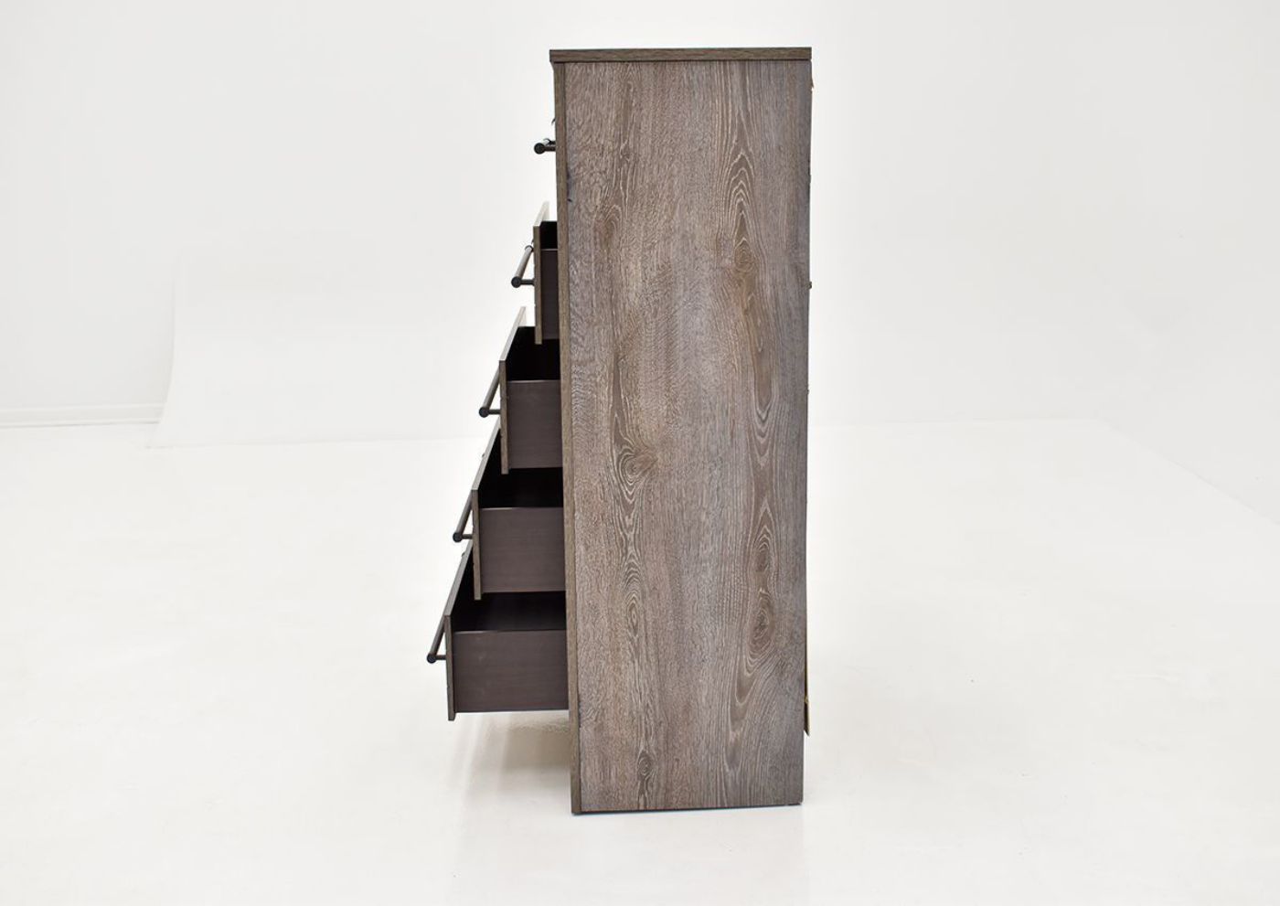 Side View of the Bateson Chest of Drawers with Lower Drawers Open | Home Furniture Plus Bedding