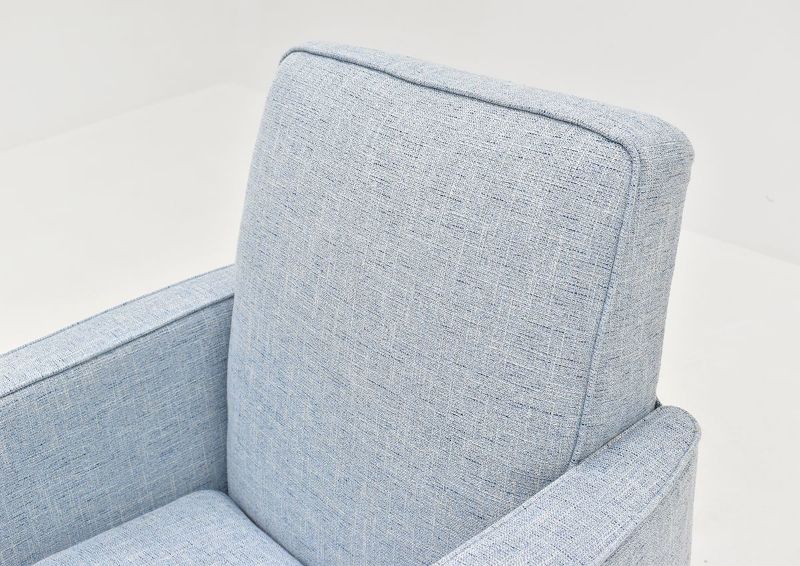 Back Cushion Area of the Ellison Swivel Accent Chair - Light Blue | Home Furniture Plus Bedding