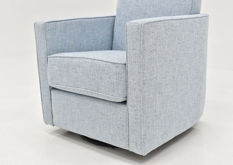 Lower Seating Area of the Ellison Swivel Accent Chair - Light Blue | Home Furniture Plus Bedding