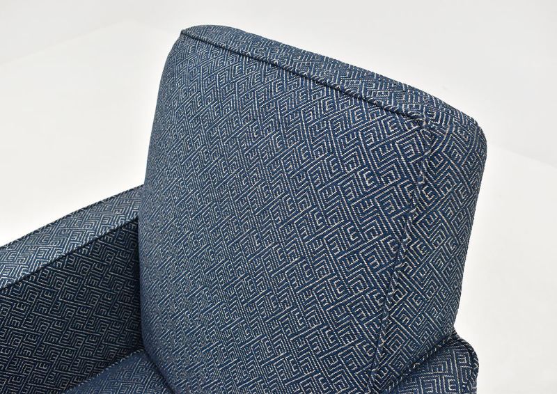Back Cushion Area of the Ellison Swivel Accent Chair - Dark Blue | Home Furniture Plus Bedding