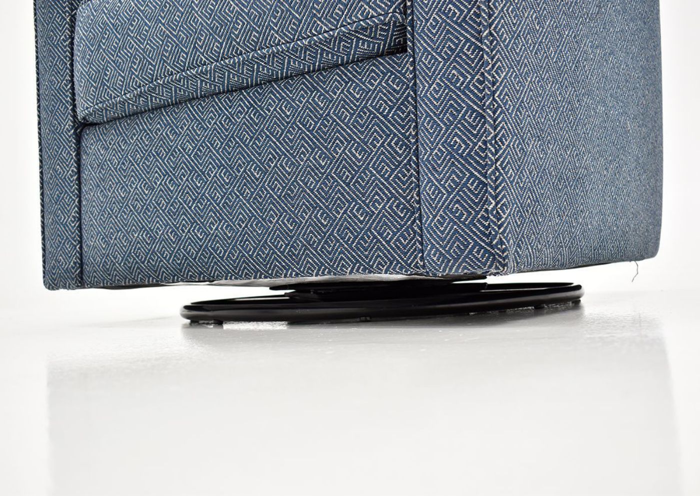 Lower Section and Swivel Mechanism on the Ellison Swivel Accent Chair - Dark Blue | Home Furniture Plus Bedding