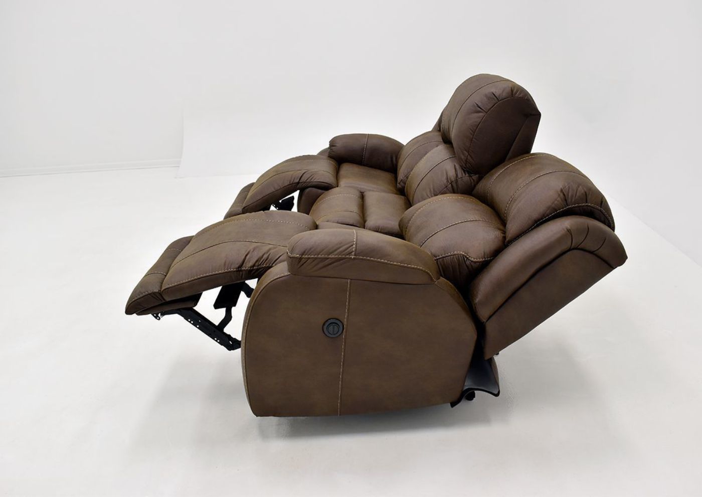 Brown Denali POWER Reclining Sofa by HomeStretch side opened View | Home Furniture Plus Bedding
