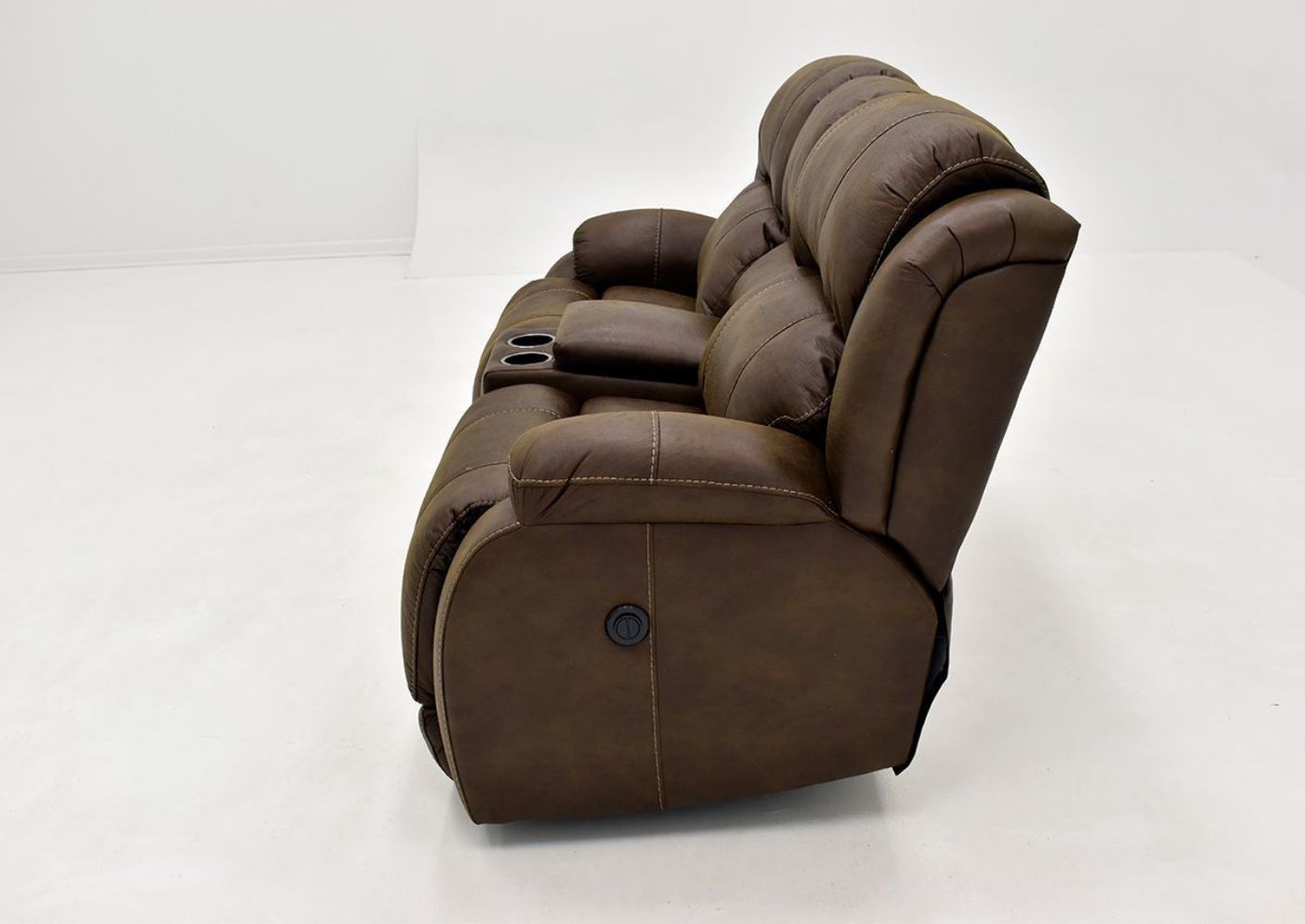 Brown Denali POWER Reclining Loveseat by HomeStretch Side View | Home Furniture Plus Bedding