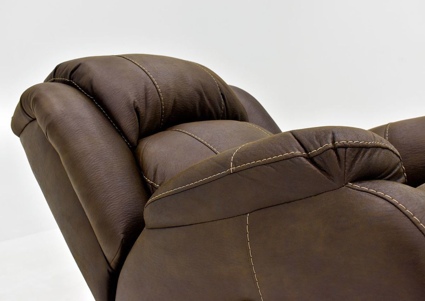 Brown Denali POWER Recliner by HomeStretch side view close up | Home Furniture Plus Bedding