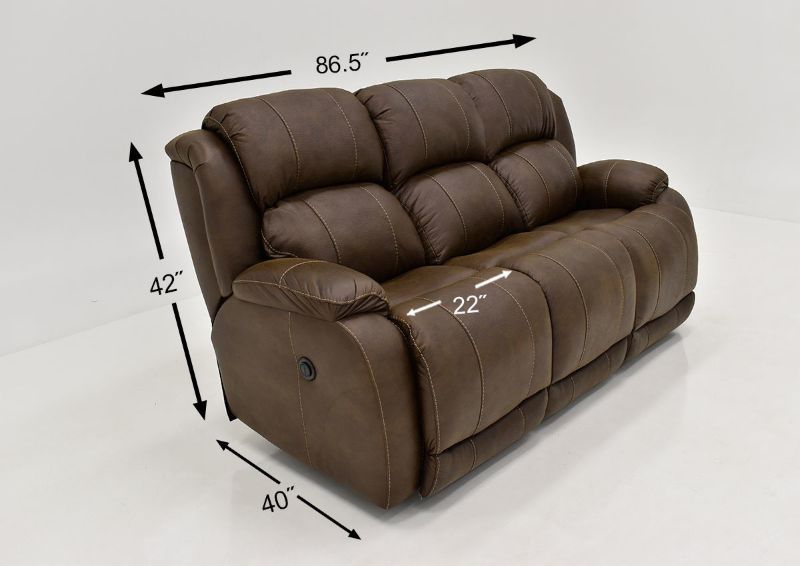 Brown Denali POWER Reclining Sofa by HomeStretch Dimensions | Home Furniture Plus Bedding