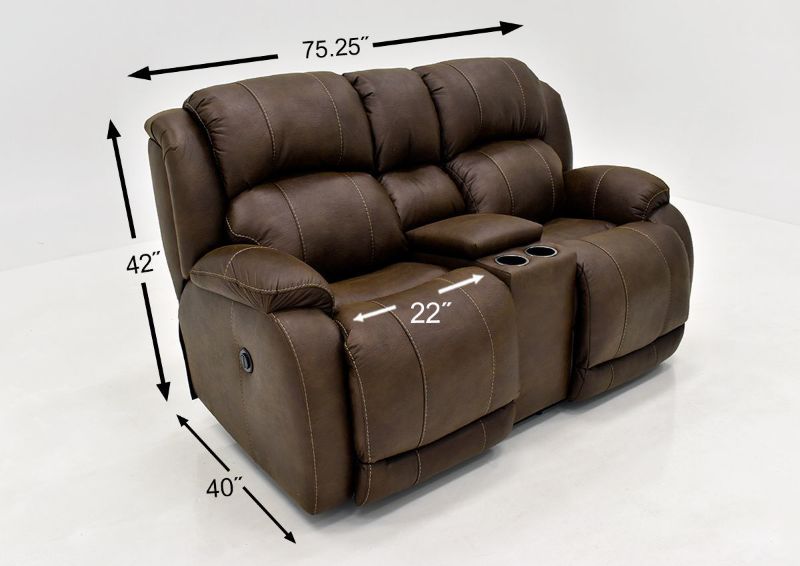 Brown Denali POWER Reclining Loveseat by HomeStretch Dimensions | Home Furniture Plus Bedding