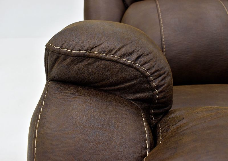 Brown Denali POWER Recliner by HomeStretch Armrest Close Up View | Home Furniture Plus Bedding