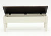 Ivory White Joanna Storage Bench Facing Front With the Seat Open | Home Furniture Plus Bedding