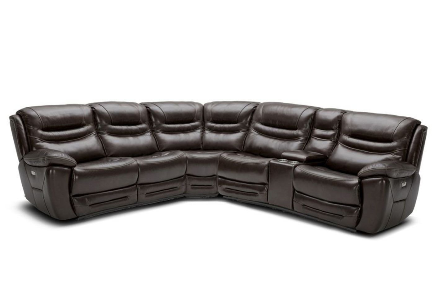 Picture of Dallas POWER Reclining Sectional Sofa - Brown
