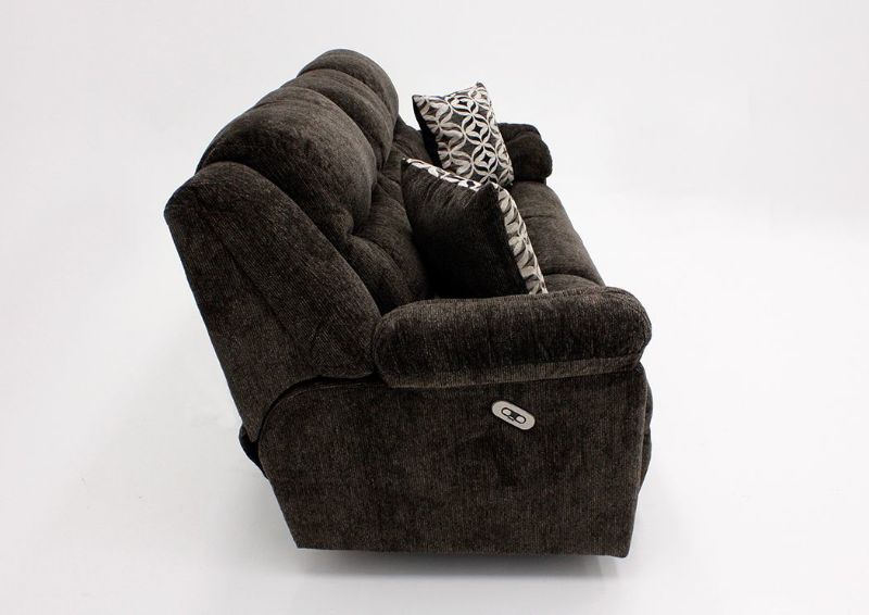 Side View of the Dark Brown Donnelly Power Activated Sofa by Franklin | Home Furniture Plus Bedding