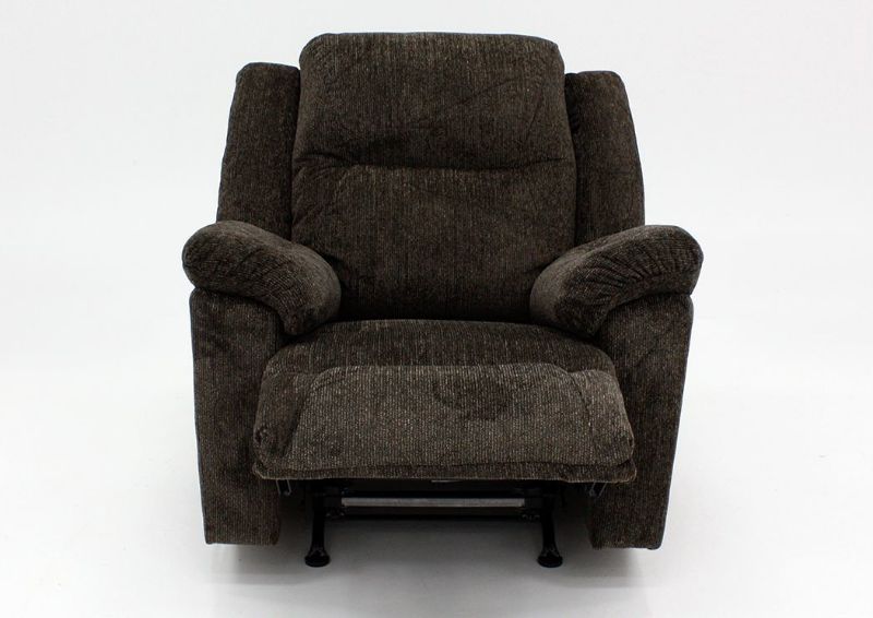 Dark Brown Donnelly Recliner, Front Facing with the Chaise Open | Home Furniture Plus Mattress