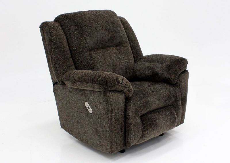 Dark Brown Microfiber Upholstered Donnelly Power Activated Recliner by Franklin | Home Furniture + Mattress