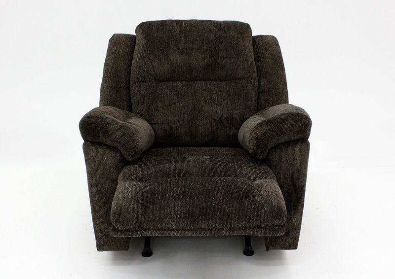 Front Facing View of Partially Reclined Dark Brown Donnelly Power Activated Recliner by Franklin | Home Furniture + Mattress