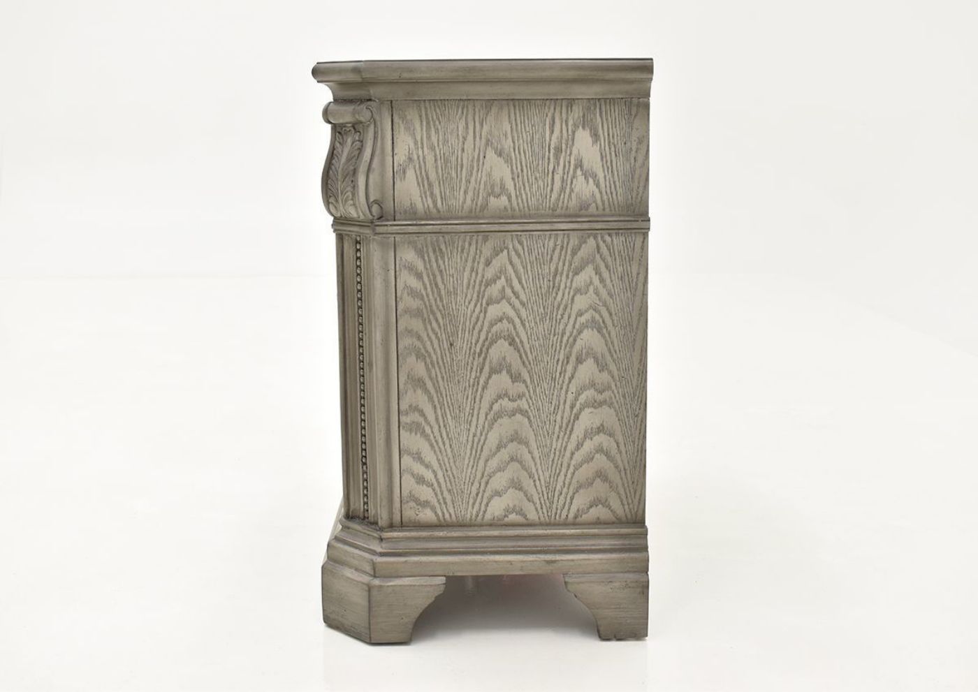 Gray Siena Nightstand by Avalon Furniture Showing the Side View | Home Furniture Plus Bedding