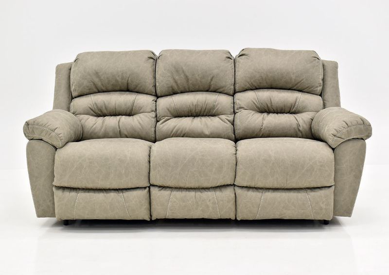 Tan Bella Reclining Sofa by Franklin Furniture Showing the Front View, Made in the USA | Home Furniture Plus Bedding