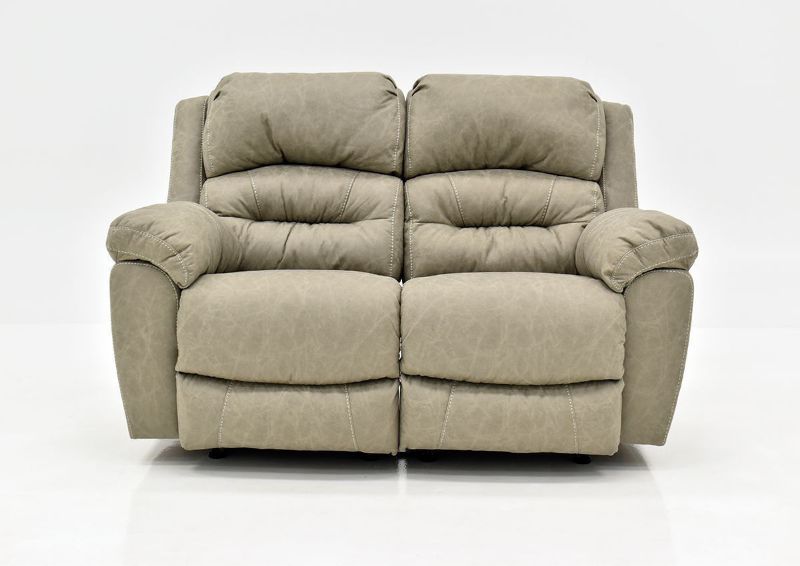 Tan Bella Reclining Loveseat by Franklin Furniture Showing the Front View, Made in the USA | Home Furniture Plus Bedding