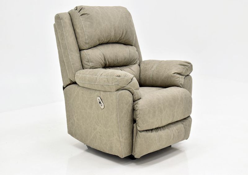Tan Bella POWER Recliner by Franklin Furniture, Showing the Angle View, Made in the USA | Home Furniture Plus Bedding