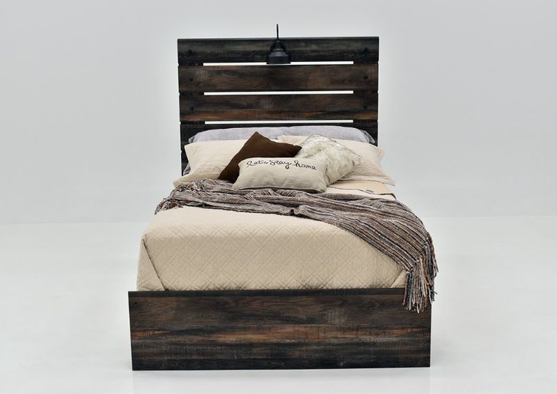 Rustic Barn Wood Brown Drystan Full Size Bed by Ashley Furniture Facing Front | Home Furniture Plus Mattress