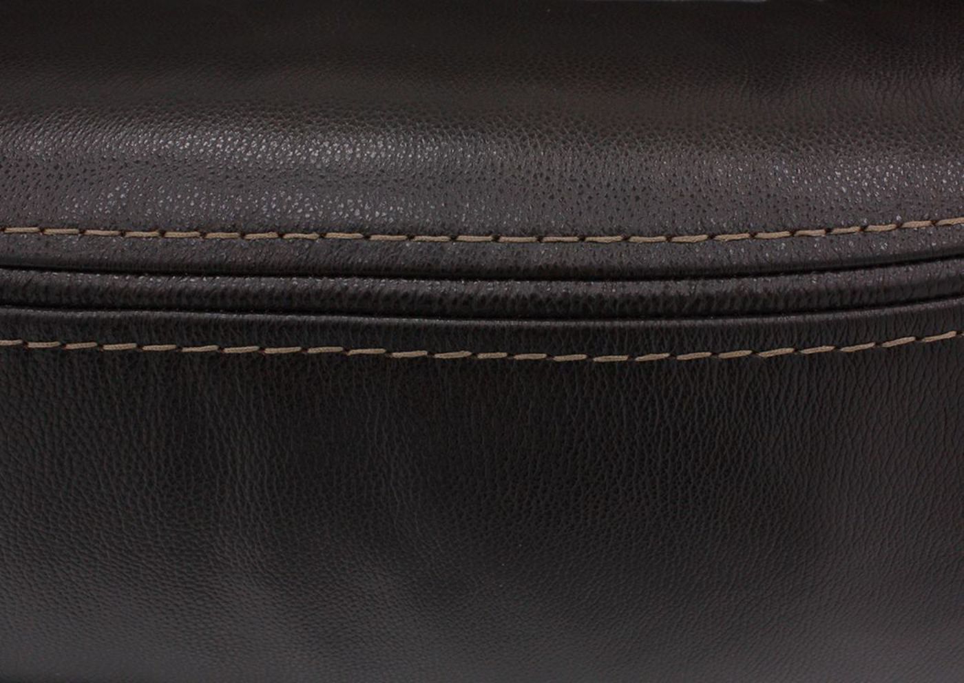 Close Up of the Detailed Stitching on the Dallas POWER Reclining Sectional Sofa with Brown Upholstery | Home Furniture Plus Bedding