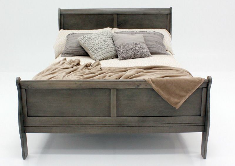 Gray Louis Philippe Full Size Bed Facing Front | Home Furniture Plus Bedding