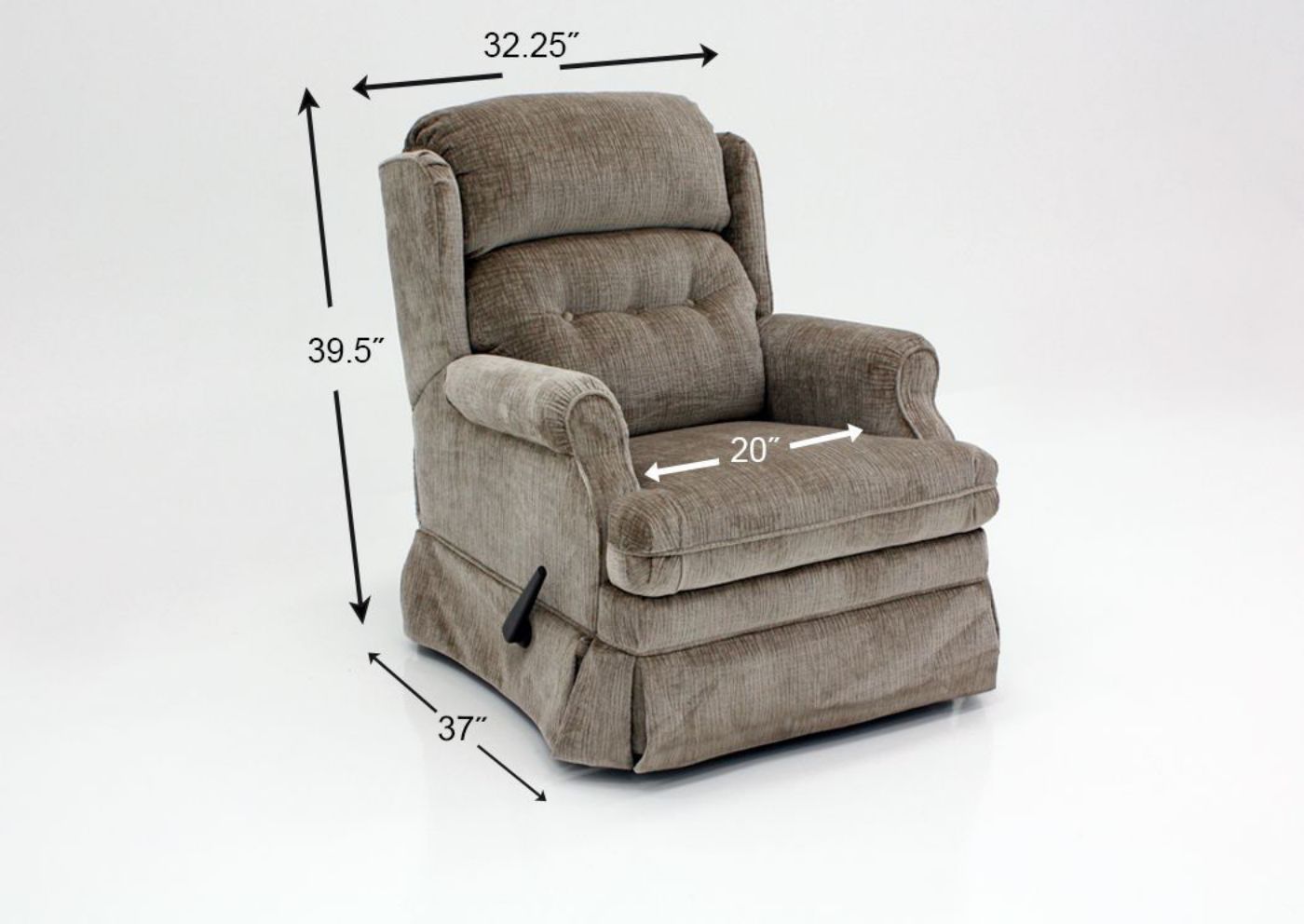 Beige Skirted Carolina Swivel Glider Recliner Dimensions | Home Furniture Plus Bedding