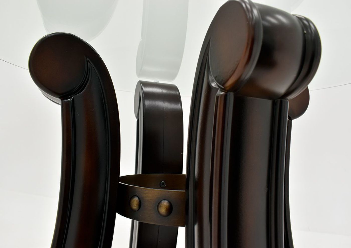 Dark Brown Madison End Table by Crown Mark Showing the Table Base Detail | Home Furniture Plus Bedding