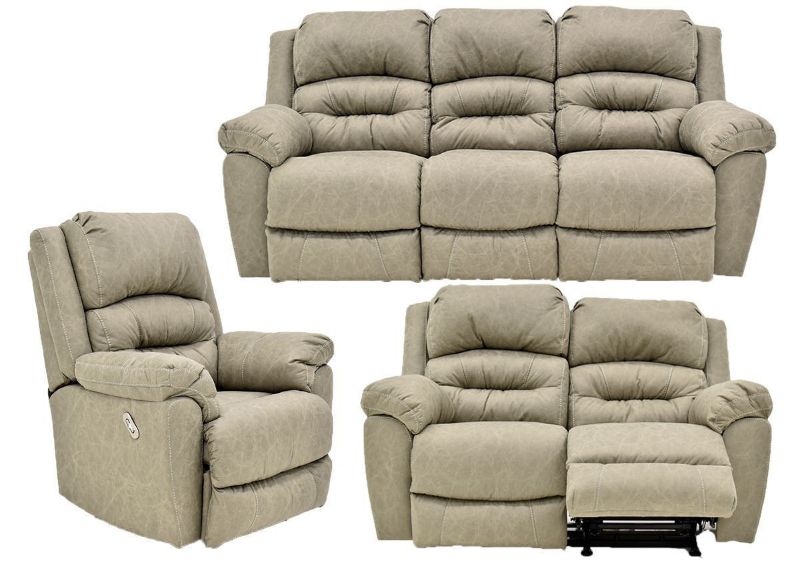 Tan Bella POWER Reclining Sofa Set by Franklin Furniture Showing the Group, Made in the USA | Home Furniture Plus Bedding