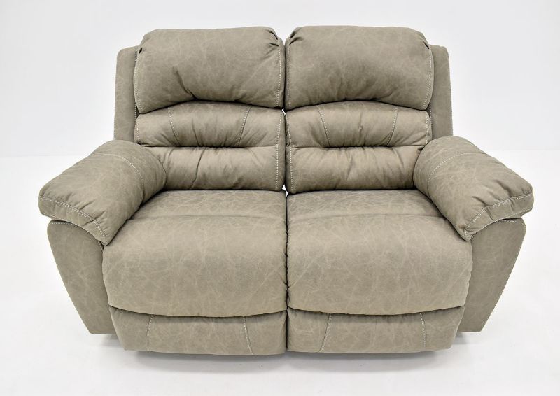 Tan Bella Reclining Loveseat by Franklin Furniture Showing the Front View, Made in the USA | Home Furniture Plus Bedding