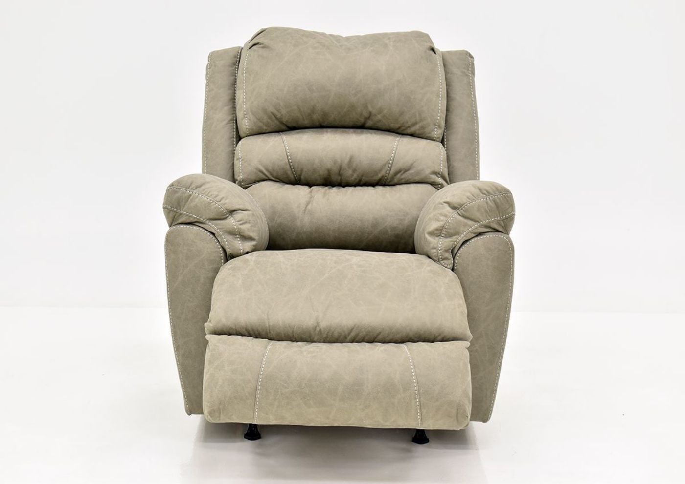 Tan Bella Recliner by Franklin Furniture Showing the Front View With the Chaise Open, Made in the USA | Home Furniture Plus Bedding