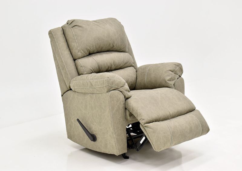 Tan Bella Recliner by Franklin Furniture Showing the Angle View With the Chaise Open, Made in the USA | Home Furniture Plus Bedding
