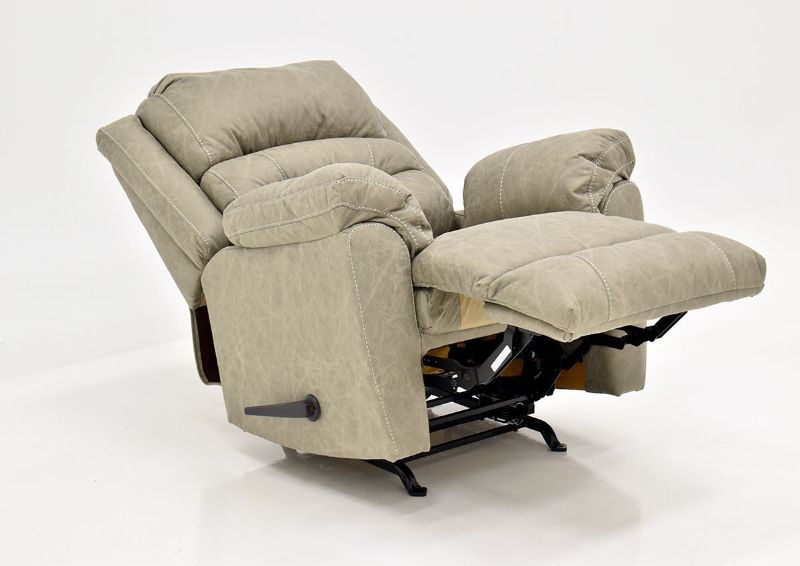 Tan Bella Recliner by Franklin Furniture Showing the Angle View in a Fully Reclined Position, Made in the USA | Home Furniture Plus Bedding