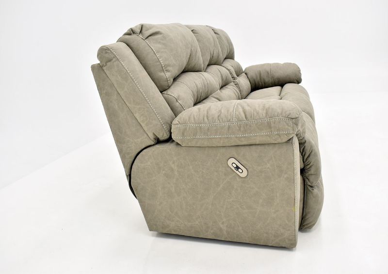 Tan Bella POWER Reclining Sofa by Franklin Furniture Showing the Side View, Made in the USA | Home Furniture Plus Bedding