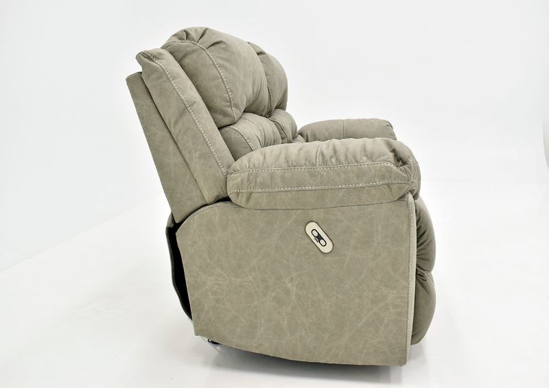 Tan Bella POWER Reclining Loveseat by Franklin Furniture Showing the Side View, Made in the USA | Home Furniture Plus Bedding