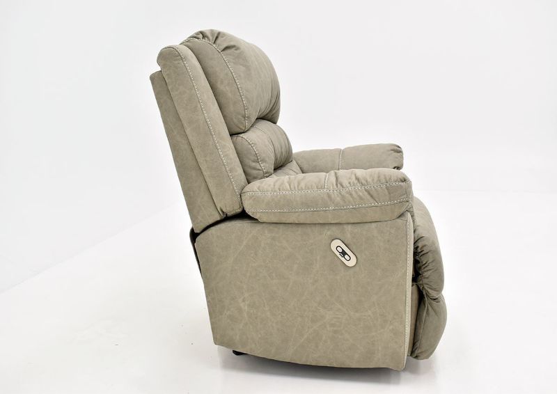 Tan Bella POWER Recliner by Franklin Furniture, Showing the Side View, Made in the USA | Home Furniture Plus Bedding