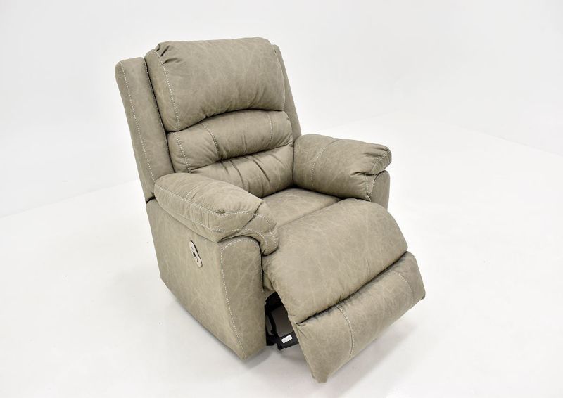 Tan Bella POWER Recliner by Franklin Furniture, Showing the Angle View With the Chaise Open, Made in the USA | Home Furniture Plus Bedding