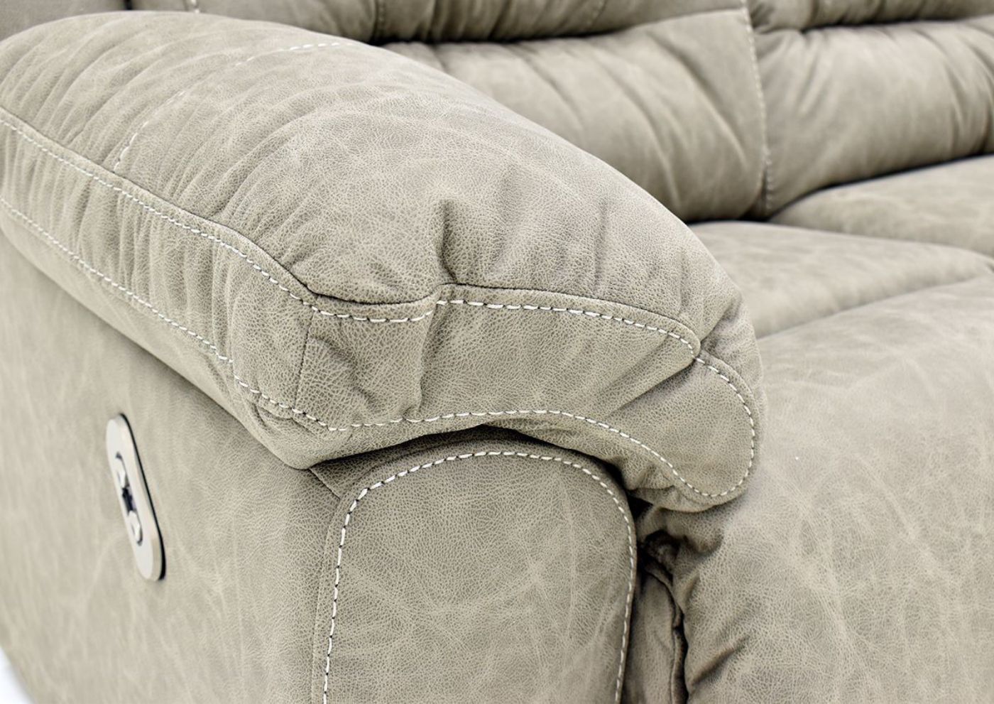 Tan Bella POWER Reclining Sofa Set by Franklin Furniture Showing the Pillow Arm Detail, Made in the USA | Home Furniture Plus Bedding