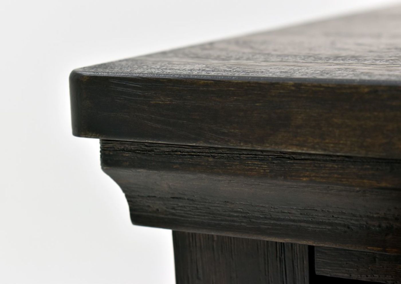 Dark Brown Sofia Laure Chest of Drawers by Avalon Furniture, Showing the Corner and Carved Details | Home Furniture Plus Bedding
