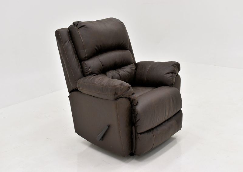 Dark Brown Bella Recliner by Franklin Furniture. Showing the Angle View. Made in the USA | Home Furniture Plus Bedding