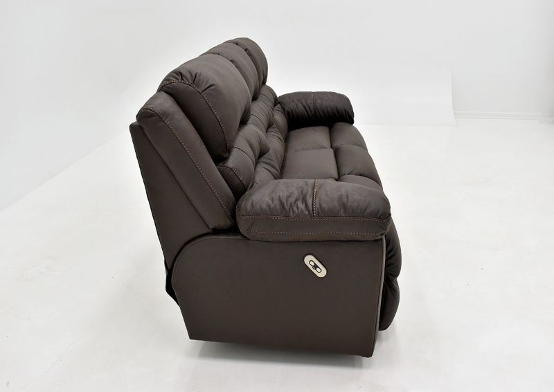 Dark Brown Bella POWER Reclining Sofa by Franklin Furniture. Showing the Side View, Made in the USA | Home Furniture Plus Bedding