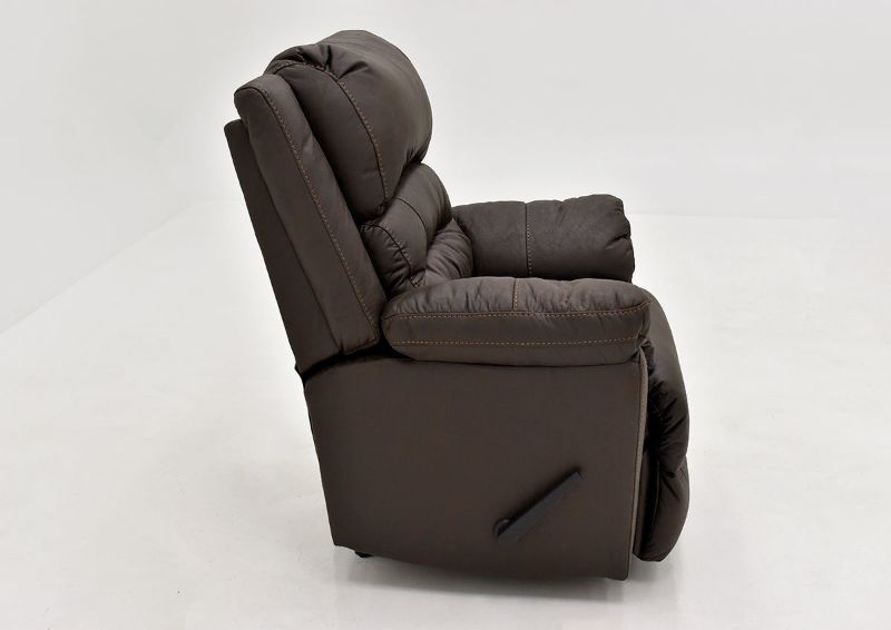 Dark Brown Bella Recliner by Franklin Furniture. Showing the Side View. Made in the USA | Home Furniture Plus Bedding