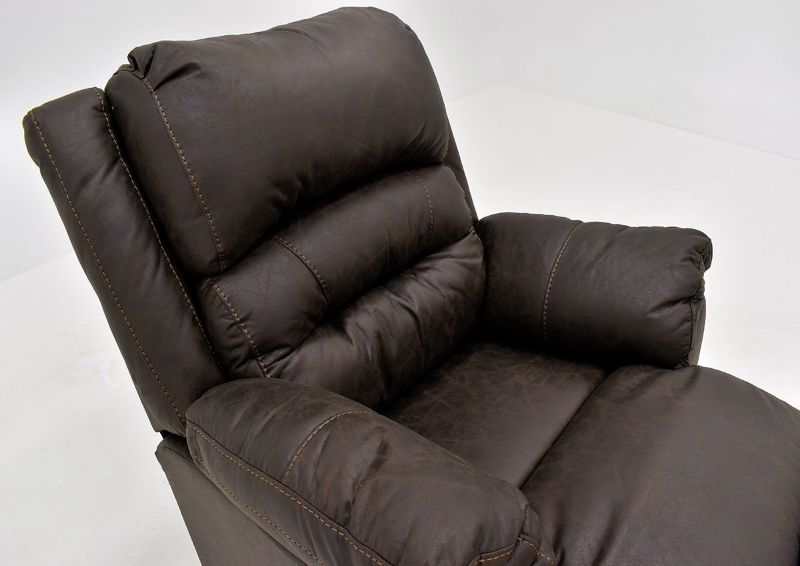 Dark Brown Bella Recliner by Franklin Furniture. Showing the Seat Back. Made in the USA | Home Furniture Plus Bedding