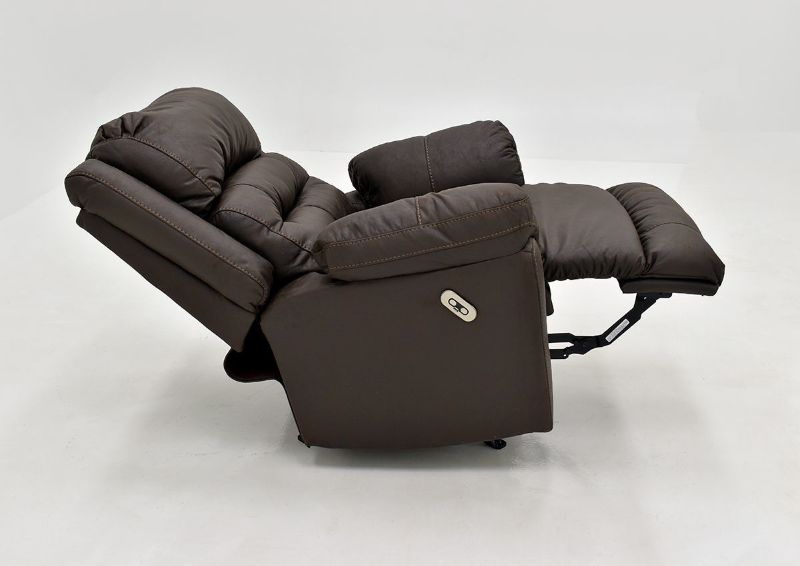 Dark Brown Bella POWER Recliner Set by Franklin Furniture, Showing the Side View Fully Reclined, Made in the USA | Home Furniture Plus Bedding