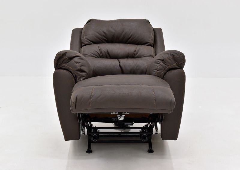 Dark Brown Bella POWER Recliner Set by Franklin Furniture, Showing the Front View in a Fully Reclined Position, Made in the USA | Home Furniture Plus Bedding