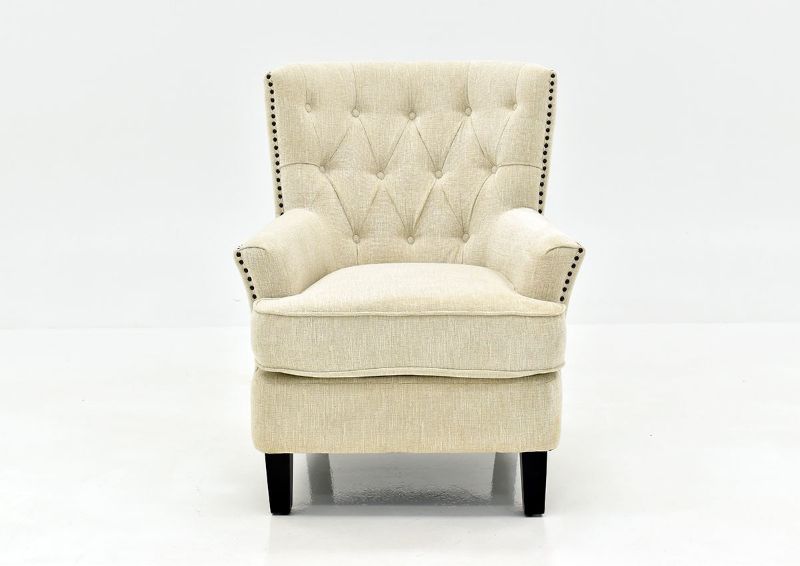 Off White Bryson Accent Chair by Jofran Showing the Front View | Home Furniture Plus Bedding