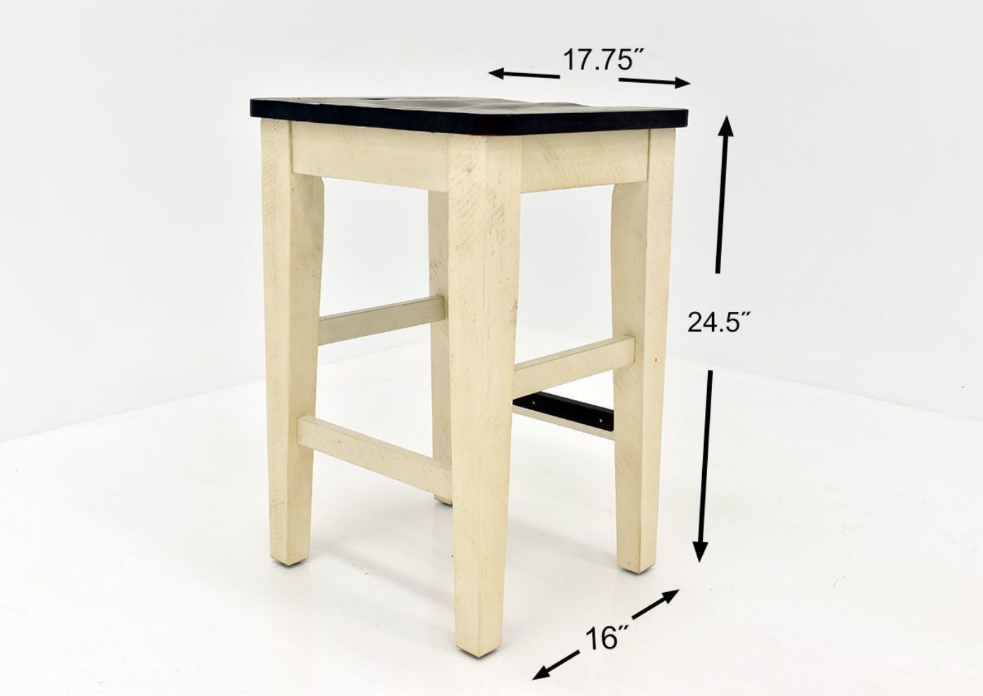 White Madison County 4 Piece Bar Set by Jofran Showing the Barstool Dimensions | Home Furniture Plus Bedding