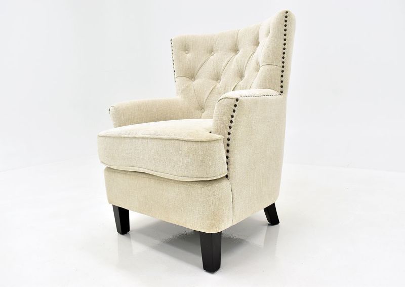 Off White Bryson Accent Chair by Jofran Showing an Angle View | Home Furniture Plus Bedding