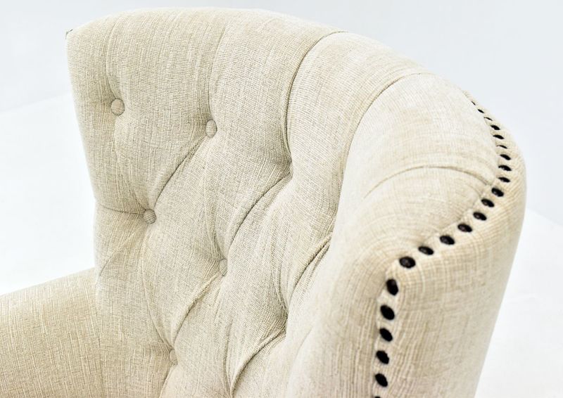 Off White Bryson Accent Chair by Jofran Showing The Tufted Seat Back Detail | Home Furniture Plus Bedding