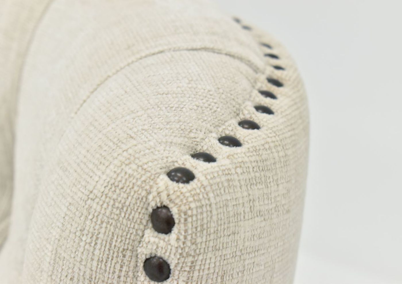 Off White Bryson Accent Chair by Jofran Showing The Nail Head Trim Detail | Home Furniture Plus Bedding